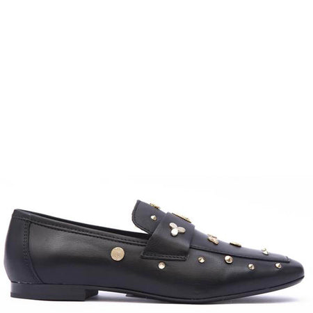 Alpe Black Studded Loafers