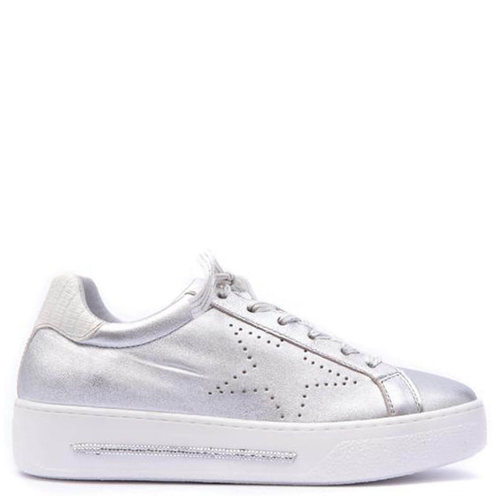 Alpe Silver Leather Sneakers 42216
