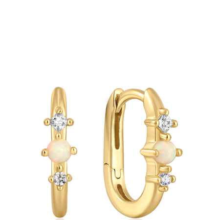 Ania Haie Kyoto Opal Gold Huggie Hoop Earrings