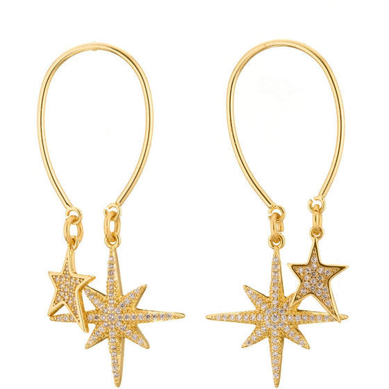 Angela D'Arcy Stars Drop Earrings - Twinkle