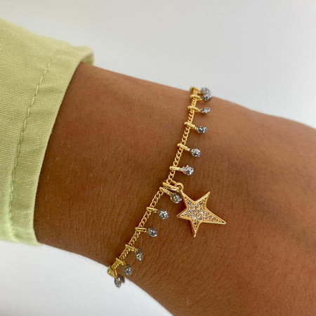 Angela D'Arcy Charm Bracelet - Gold Star