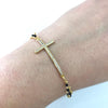 Angela D'Arcy Gemstone Gold Cross Bracelet - Agate