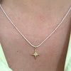 Angela D'Arcy White Delicate Necklace - Gold Star