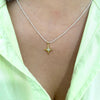 Angela D'Arcy White Delicate Necklace - Gold Star