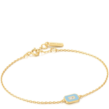 Ania Haie Bright Future Blue Enamel Gold Bracelet