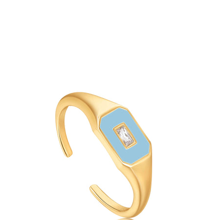 Ania Haie Bright Future Blue Enamel Gold Ring