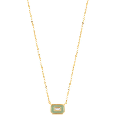 Ania Haie Bright Future Sage Enamel Gold Necklace
