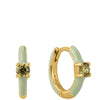 Ania Haie Bright Future Sage Enamel Huggie Hoop Gold Earrings