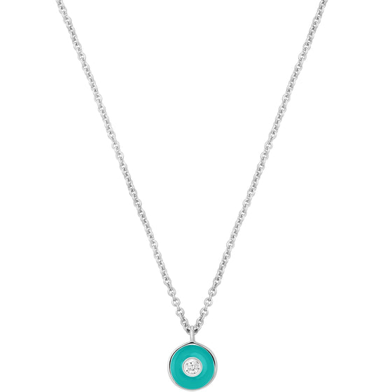 Ania Haie Bright Future Teal Enamel Silver Necklace