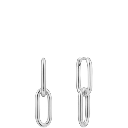 Ania Haie Chain Reaction Link Silver Earrings