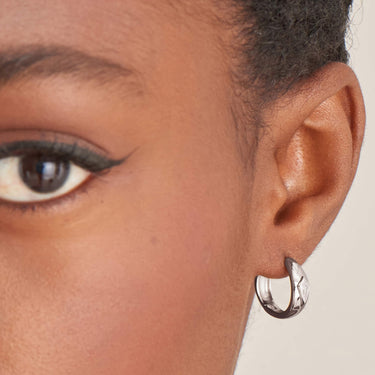 Ania Haie Dance Til Dawn Sparkle Silver Dome Hoop Earrings