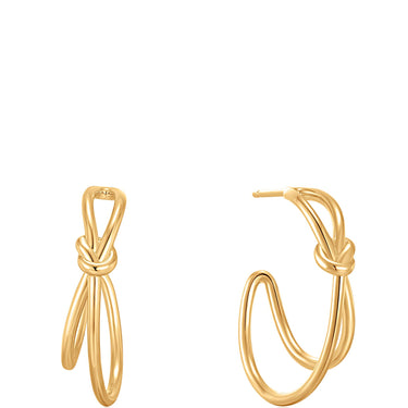 Ania Haie Forget Me Knot Gold Hoop Earrings