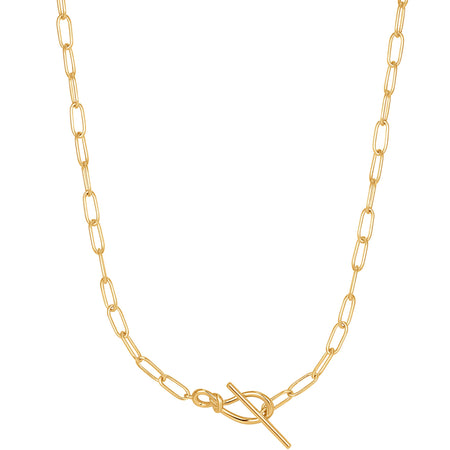 Ania Haie Forget Me Knot T Bar Gold Necklace