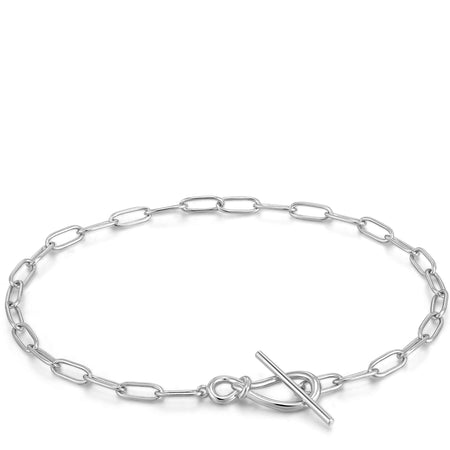 Ania Haie Forget Me Knot T Bar Silver Bracelet