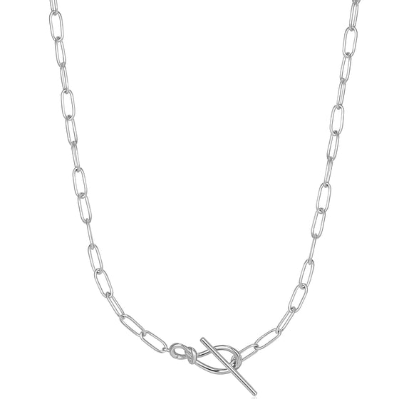 Ania Haie Forget Me Knot T Bar Silver Necklace