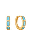 Ania Haie Into The Blue Turquoise Small Hoop Gold Earrings