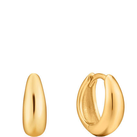 Ania Haie Luxe Minimalism Gold Huggie Hoop Earrings