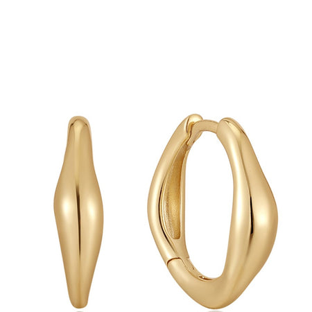 Ania Haie Making Waves Huggie Hoop Gold Earrings
