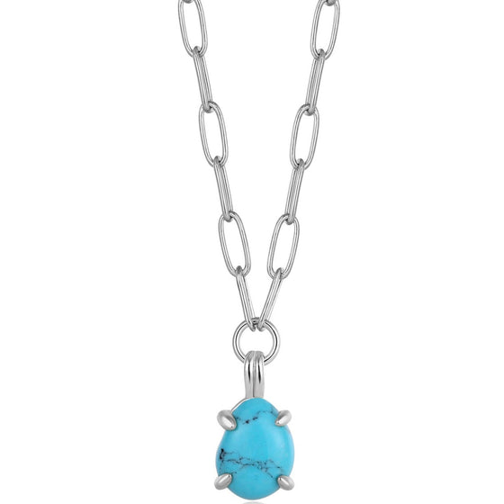 Ania Haie Making Waves Turquoise Drop Pendant Silver Necklace