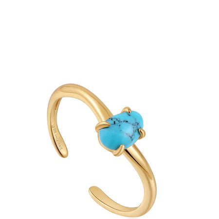 Ania Haie Making Waves Turquoise Gold Ring