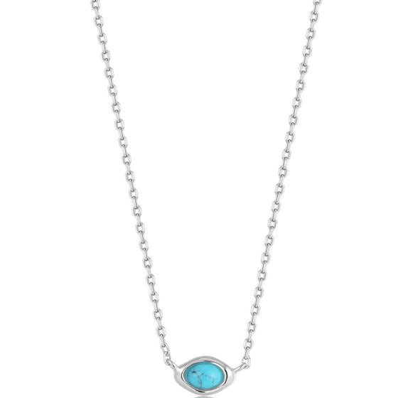 Ania Haie Making Waves Turquoise Pendant Silver Necklace