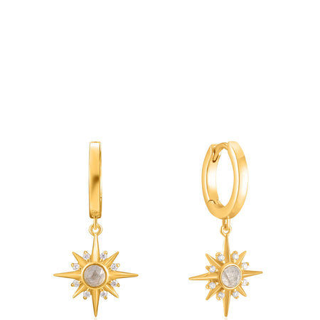 Ania Haie Midnight Fever Star Huggie Hoop Gold Earrings