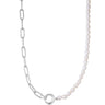 Ania Haie Pearl Chunky Link Silver Necklace