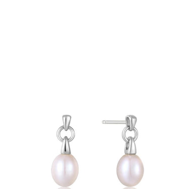 Ania Haie Pearl Drop Silver Stud Earrings