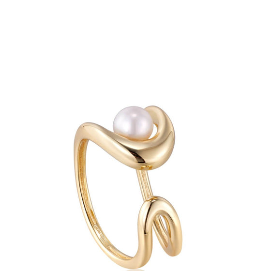 Ania Haie Pearl Power Gold Ring