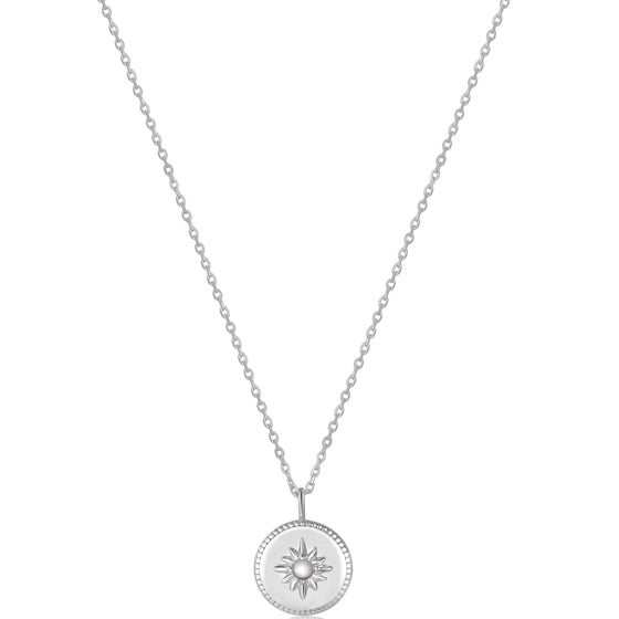 Ania Haie Rising Star MOP Sun Pendant Silver Necklace