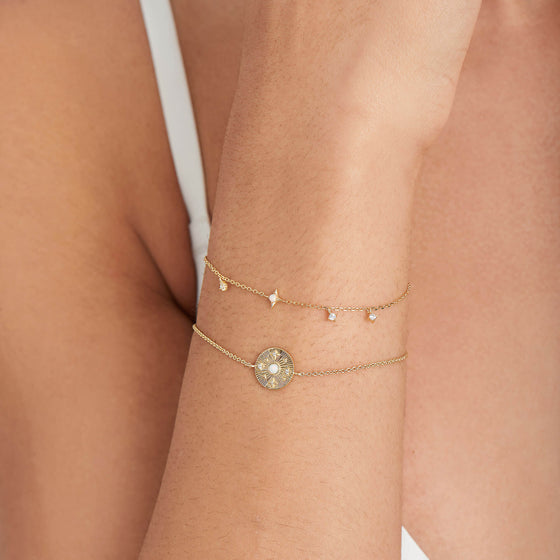 Ania Haie Rising Star Opal Pendant Gold Bracelet