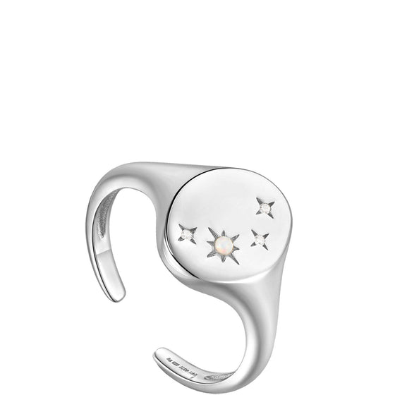 Ania Haie Rising Star Opal Silver Signet Ring