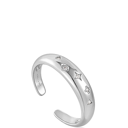 Ania Haie Rising Star Scattered Stars Silver Ring