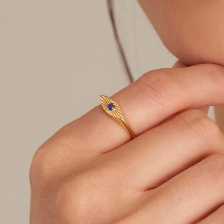 Ania Haie Second Nature Lapis Evil Eye Gold Ring