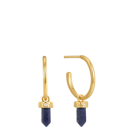 Ania Haie Second Nature Lapis Point Gold Hoop Earrings