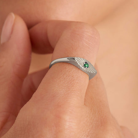 Ania Haie Second Nature Malachite Evil Eye Silver Ring