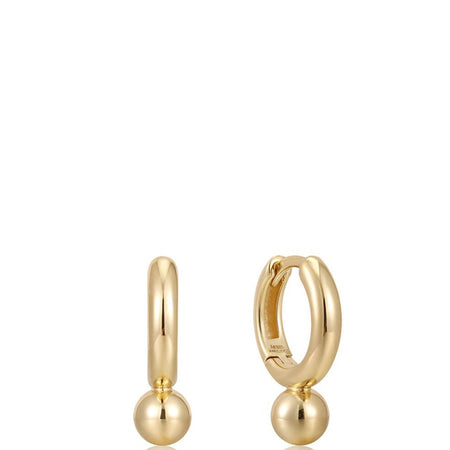 Ania Haie Spaced Out Gold Orb Drop Huggie Hoop Earrings