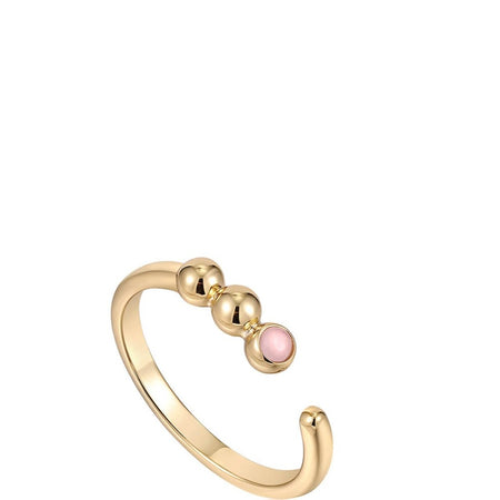 Ania Haie Spaced Out Orb Rose Quartz Gold Ring