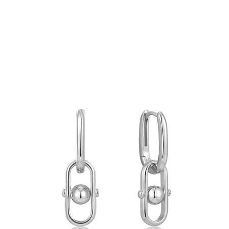 Ania Haie Spaced Out Silver Orb Link Drop Earrings