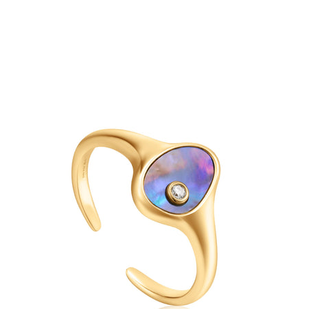 Ania Haie Turning Tides Tidal Abalone Gold Ring