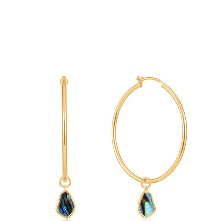 Ania Haie Turning Tides Tidal Abalone Large Gold Hoop Earrings