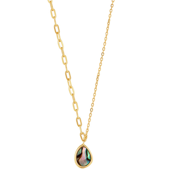 Ania Haie Turning Tides Tidal Abalone Mixed Link Gold Necklace