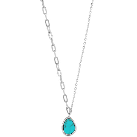 Ania Haie Turning Tides Turquoise Silver Link Necklace