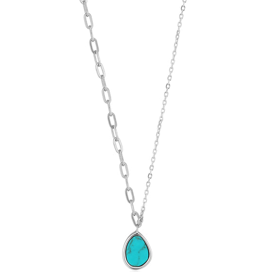 Ania Haie Turning Tides Turquoise Silver Link Necklace
