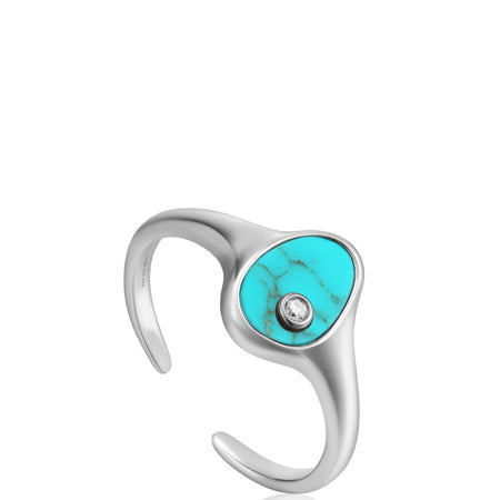 Ania Haie Turning Tides Turquoise Silver Signet Ring