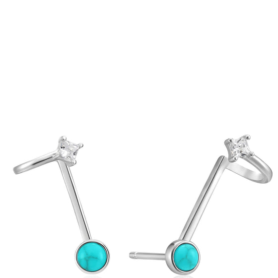 Ania Haie Turning Tides Turquoise Silver Stud Earrings