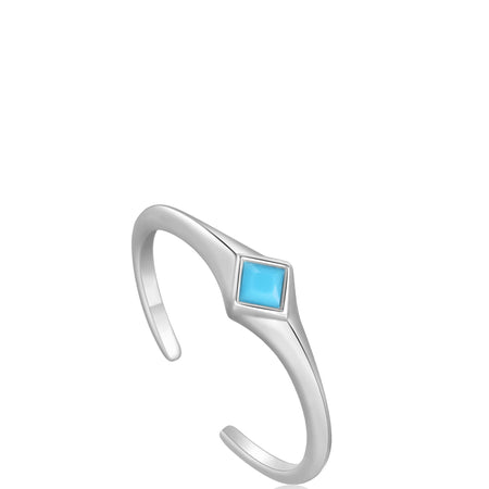 Ania Haie Turquoise Silver Mini Signet Ring