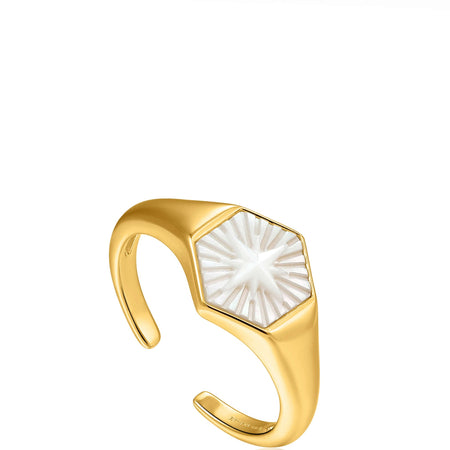 Ania Haie Wild Soul Compass Emblem Gold Ring