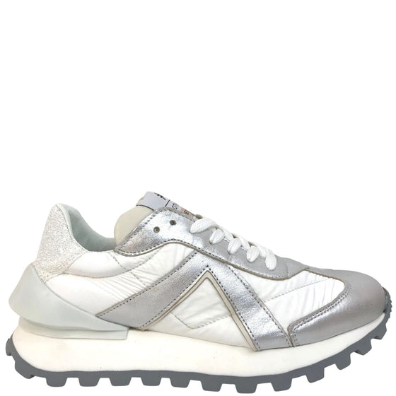 Another Trend White & Silver Lace Up Sneakers