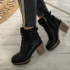 Carmela Black Lace Up Boots